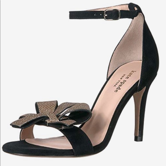 NWT Kate Spade Greta black bow dress sandals - Picture 3 of 8